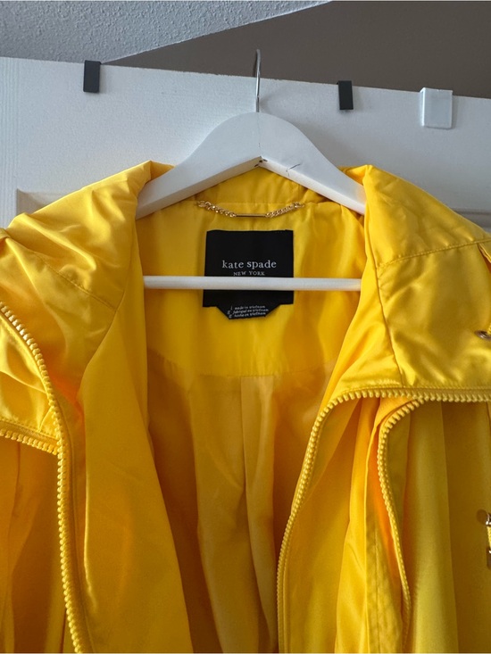 kate spade Jackets & Blazers - kate spade Bright Yellow Hooded casual or rain Coat